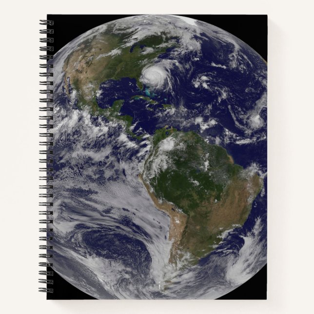 Full Earth With Hurricane Irene On East Coast. Notebook (Front)