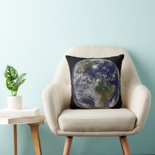 Full Earth With Hurricane Irene On East Coast. Throw Pillow