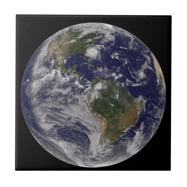 Full Earth With Hurricane Irene On East Coast. Tile (Front)