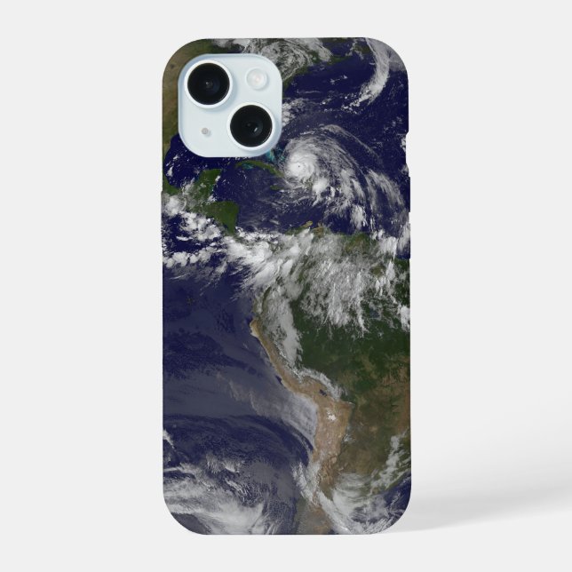 Full Earth With Hurricane Irene Over The Bahamas. iPhone 15 Case (Back)
