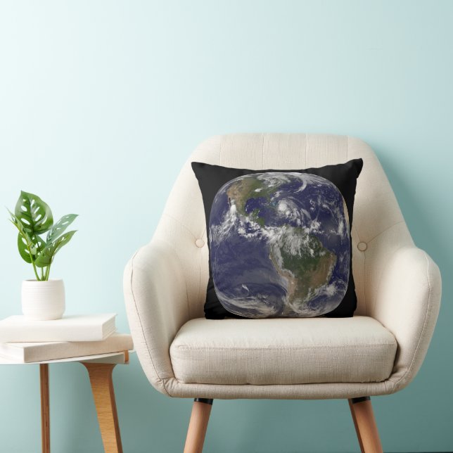 Full Earth With Hurricane Irene Over The Bahamas. Throw Pillow (Chair)