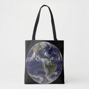Full Earth With Hurricane Irene Over The Bahamas. Tote Bag
