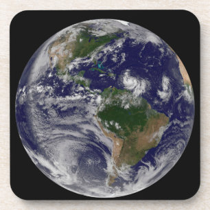 Full Earth With Tropical Storms In The Atlantic Coaster