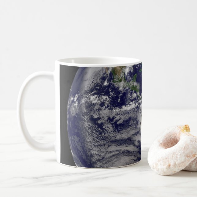 Full Earth With Tropical Storms In The Atlantic Coffee Mug (With Donut)