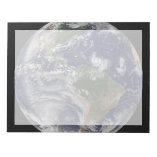 Full Earth With Tropical Storms In The Atlantic Notepad