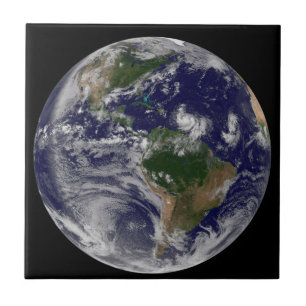 Full Earth With Tropical Storms In The Atlantic Tile