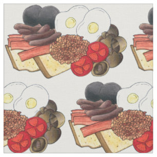 Full English Breakfast UK British Food Cuisine Fabric