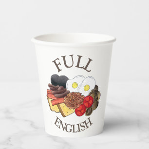 Full English Breakfast UK British Food Cuisine Paper Cups