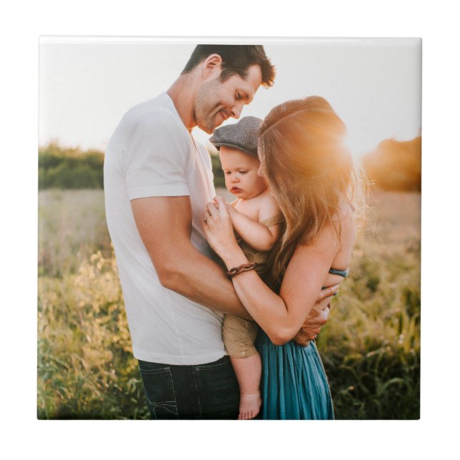 Full Family Photo Custom Personalized Tile (Front)