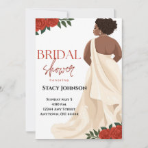 Full-Figured African-American Bride Bridal Shower