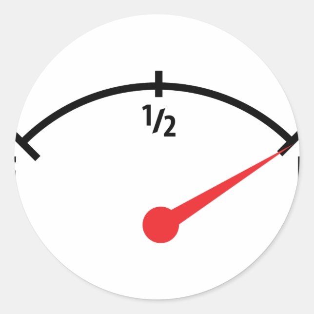 full fuel tank indicator gauge classic round sticker (Front)