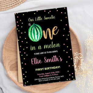 Full Green Watermelon Birthday Invitations