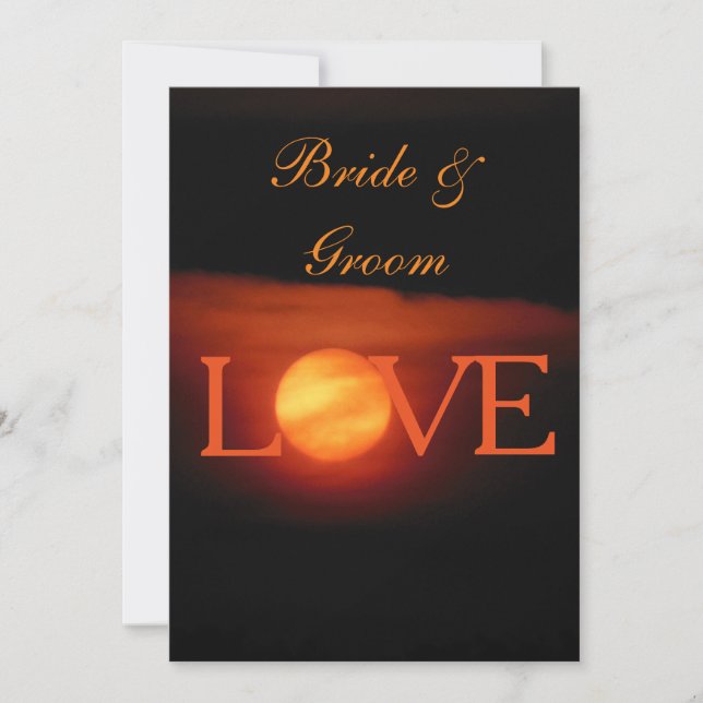 Full Harvest Moon Wedding Invitation (Front)