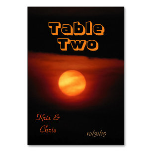 Full Harvest Moon Wedding Table Table Number