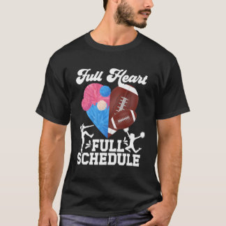 Full He Schedule Football Player Cheerleader Mom T-Shirt