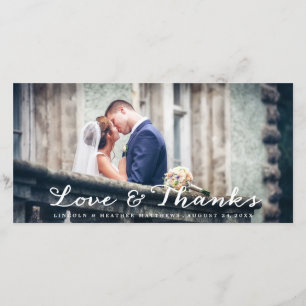 Full Horizontal Wedding Thank You Photo Card
