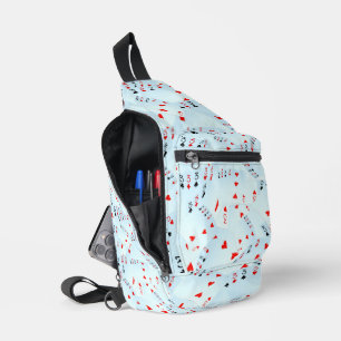 "Full House Frenzy: Scattered Quad Threes" Sling Bag