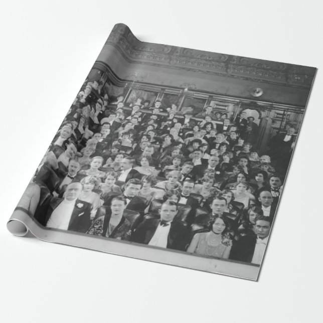 FULL HOUSEaudience, vintage, theatre, crowd, peopl Wrapping Paper (Unrolled)