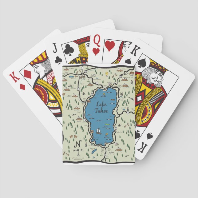 Full Lake Tahoe Area Map Playing Cards (Back)