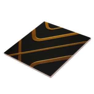 Full Liquid Gold Black Monochrome Architectural Ac Tile