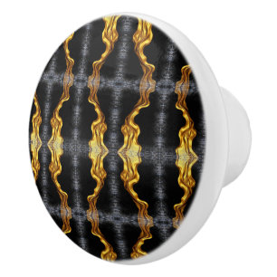 Full Liquid Gold Black Monochrome Cabinet Hardware Ceramic Knob