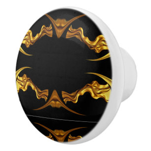 Full Liquid Gold Black Monochrome Drawer Achempon  Ceramic Knob