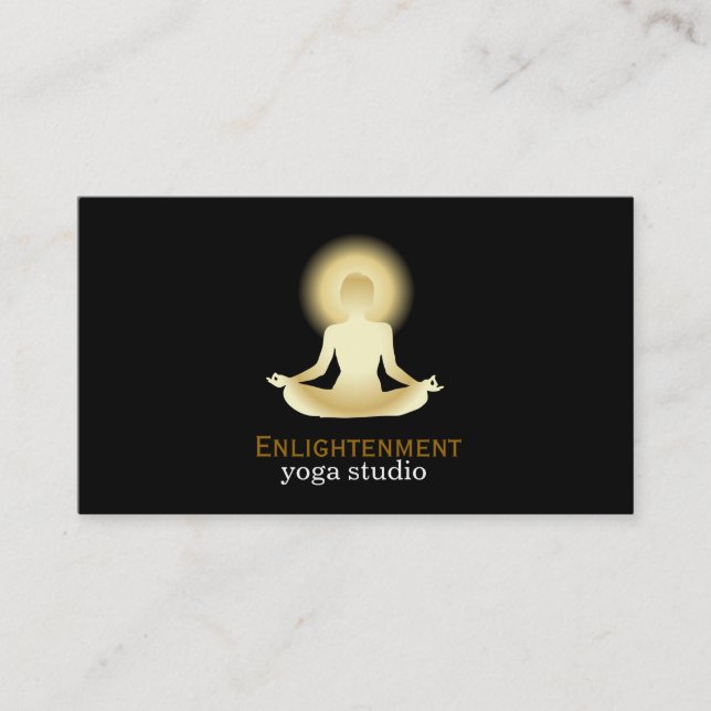 Full Lotus Enlightenment black background Business Card (Front)