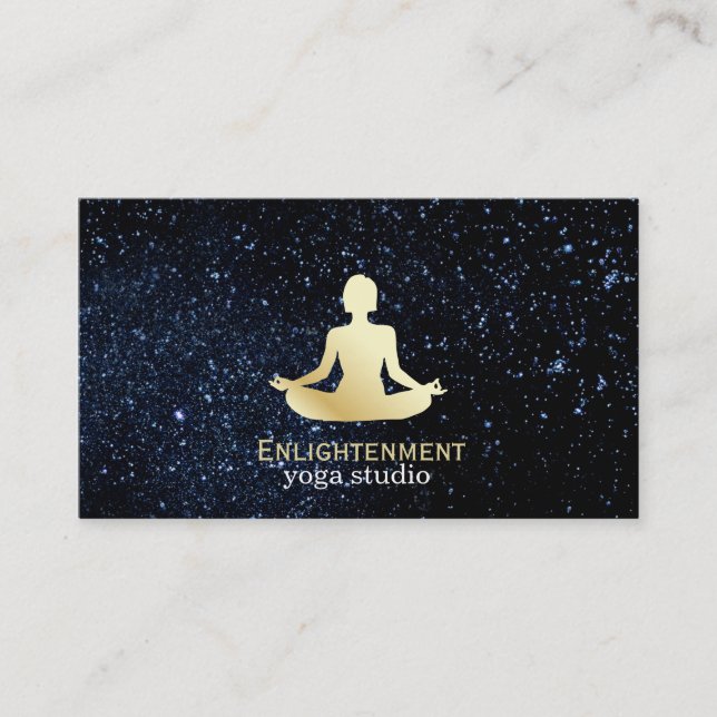 Full Lotus (gold) / Night Sky Business Card (Front)