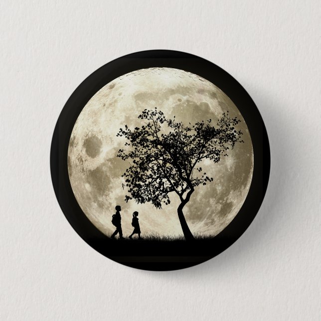 Full Moon 2 Inch Round Button (Front)