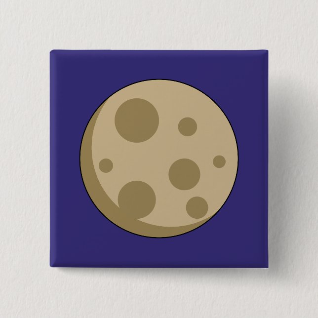Full Moon 2 Inch Square Button (Front)