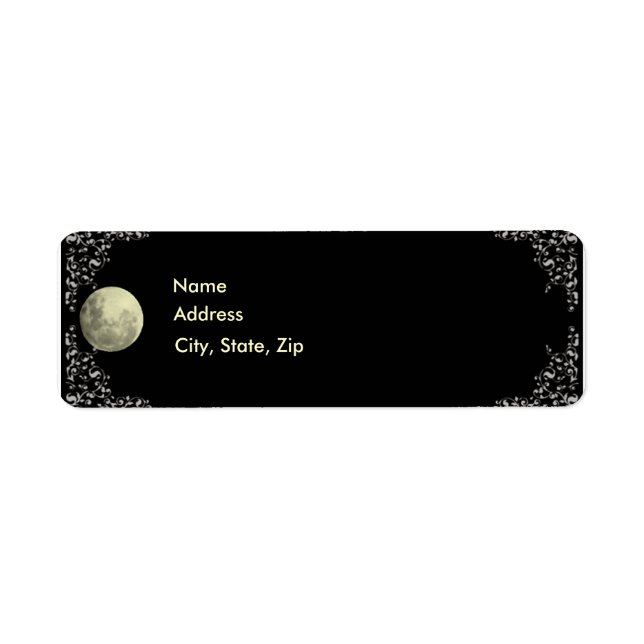 Full Moon Address Labels Template (Front)