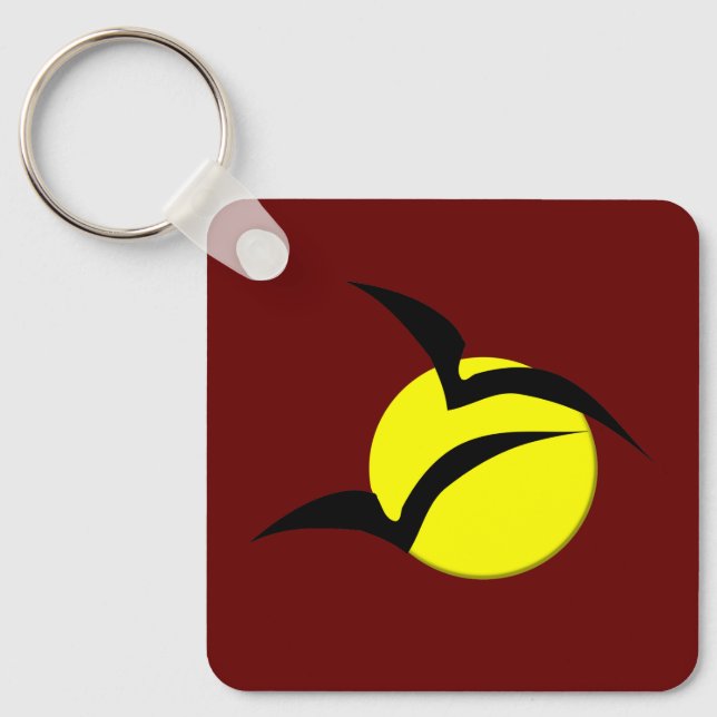 Full Moon and Bats Custom Keychain (Front)