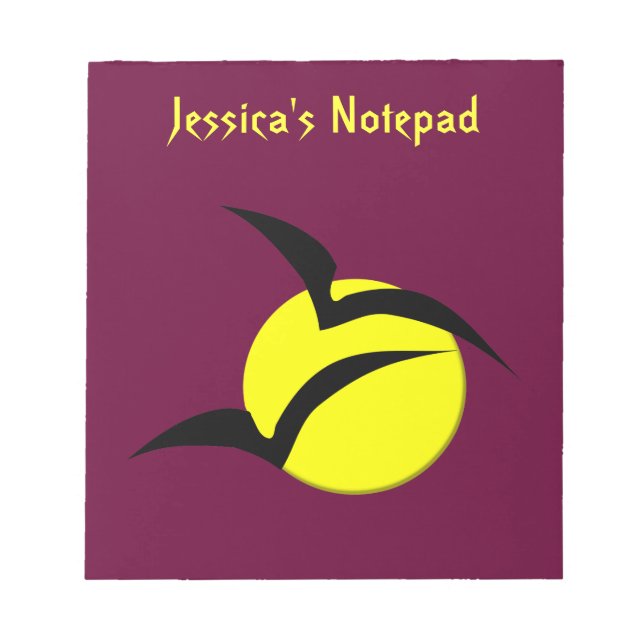 Full Moon and Bats Customizable Notepad (Front)