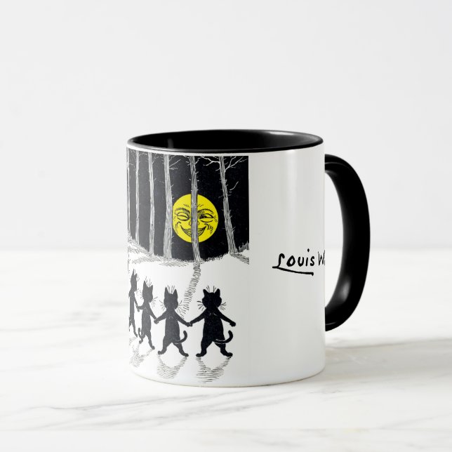 Full moon and Cats, Louis Wain Mug (Front Right)