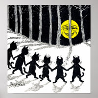 Full moon and Cats, Louis Wain