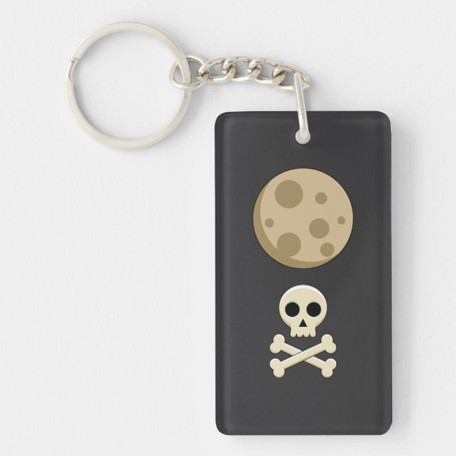 Full Moon and Skull Keychain (Front)