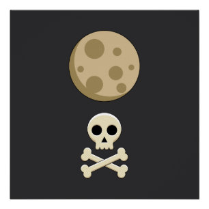 Full Moon and Skull Poster