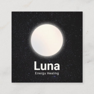 Full Moon and Stars Celestial Universe Square Business Card