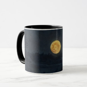 Full Moon and Stars Dark Night Art Mug Cup