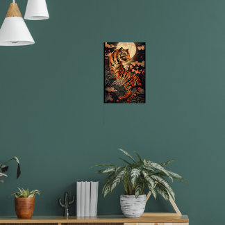 Full moon and tiger, night silence /Full moon and  Poster