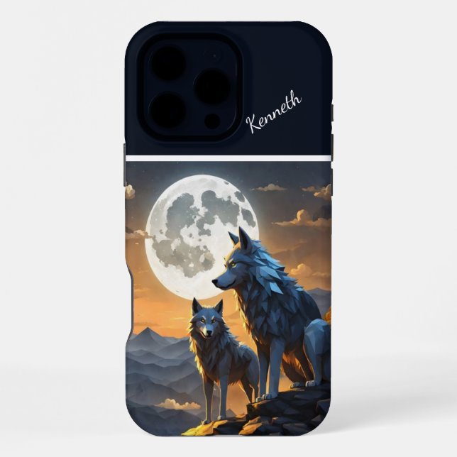 Full Moon and Wolf's Howl iPhone Case (Back)