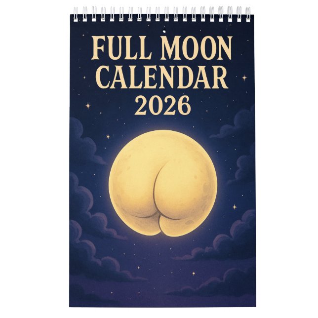Full Moon Animals 2026 Funny Wall Calendar (Cover)