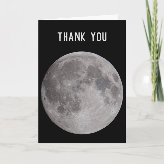 Full Moon Astronomy Theme Thank You Card (Front)