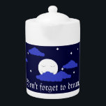 Full Moon at Midnight & Stars Teapot<br><div class="desc">This moon is shining bright,  accompanied by stars. But soon it will sleep.  Until then,  it enjoys just shining.  Customizable.  Original work; (c) Sharon Lee Hudson.  All rights reserved.</div>