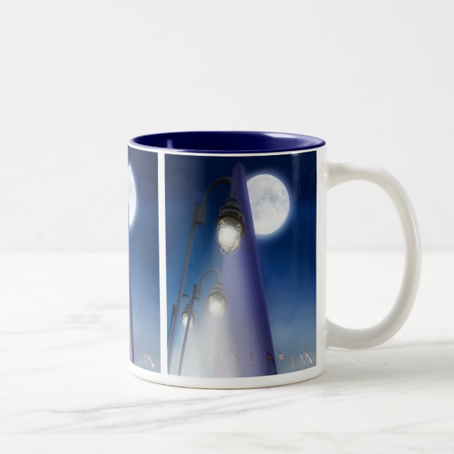 Full Moon at the WA Monument Two-Tone Coffee Mug (Right)