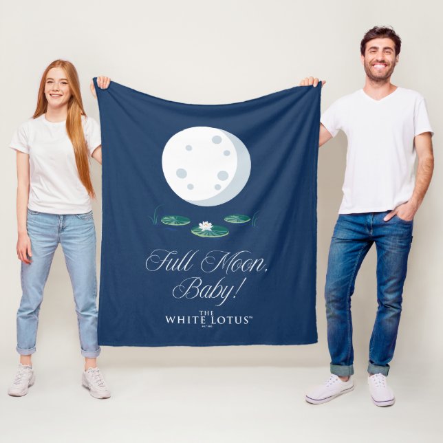 Full Moon, Baby! - The White Lotus Fleece Blanket (In Situ)