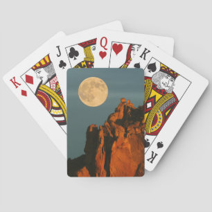Full Moon   Basalt Cliffs Smith Rock State Park Playing Cards