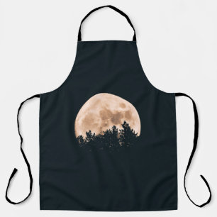 FULL MOON BEHIND A TREE SILHOUETTES APRON