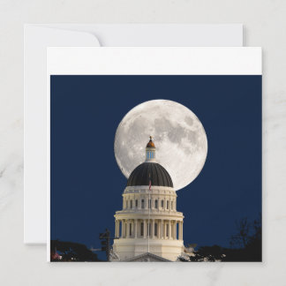 Full Moon Behind Capital Building Postcard