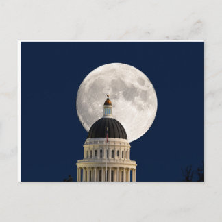 Full Moon Behind Capital Building Postcard